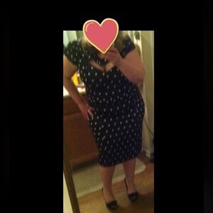 Retro Chic Black and White Polka Dot Midi Dress